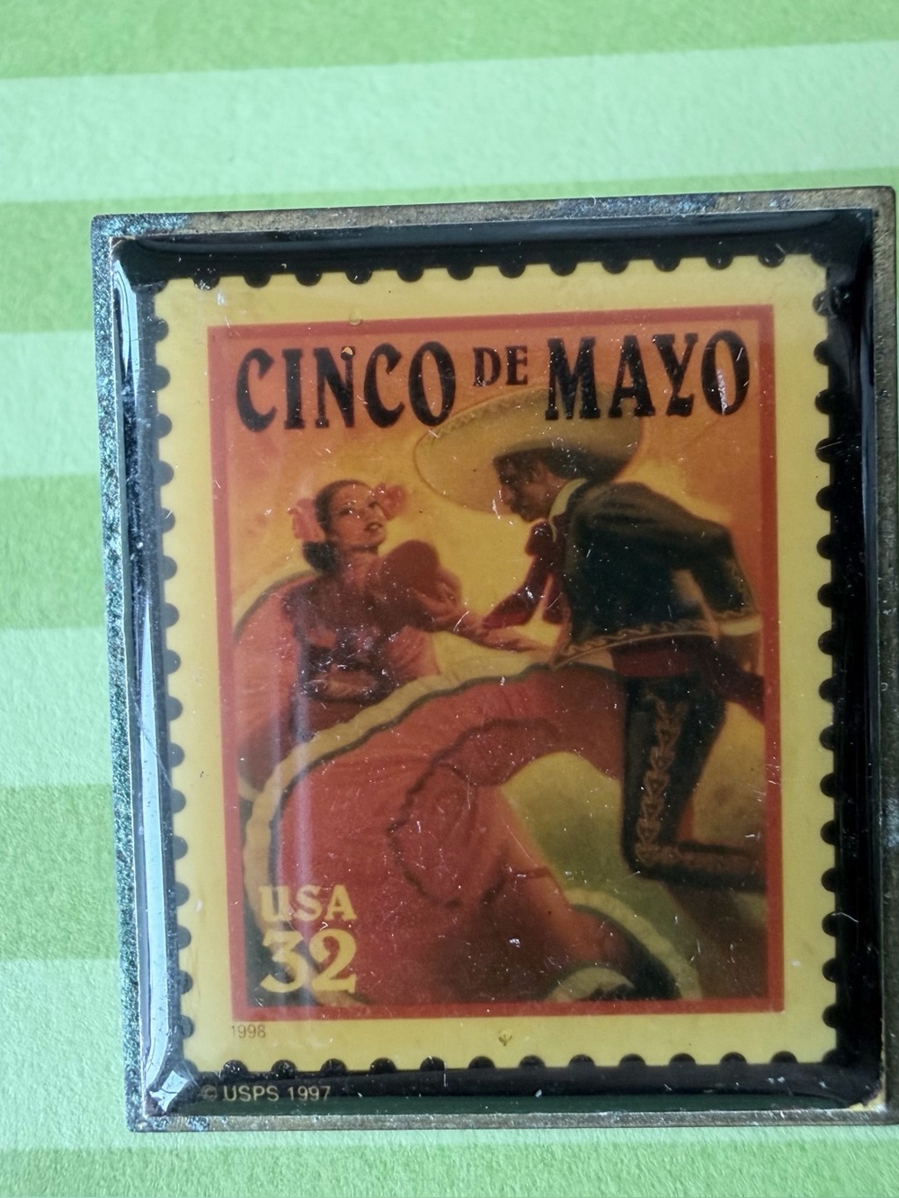 Vintage USPS Cindo de Mayo Collectible Stamp Pin